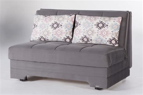 Twist Love Seat Sofa Sleeper in Pure Gray - Sleepworks