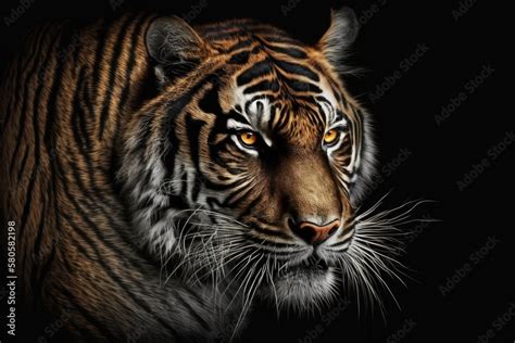 Tiger face wild tiger head wallpaper with a black background ...