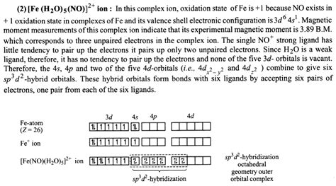 in brown ring complex the oxidation state of iron i