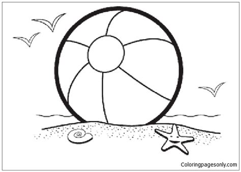 Beach Ball 1 Coloring Page - Free Printable Coloring Pages