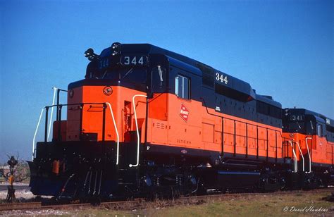 Purdy new Milwaukee Road GP30's seen here in Schiller Park, Illinois during May of 1963. Note ...