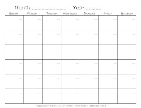 Monthly Calendar Free Printable Download Printable Minimal Monthly - Riset