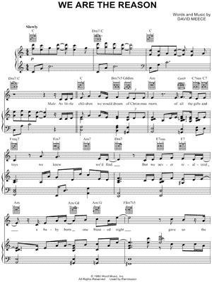 "We Are the Reason" Sheet Music - 9 Arrangements Available Instantly - Musicnotes