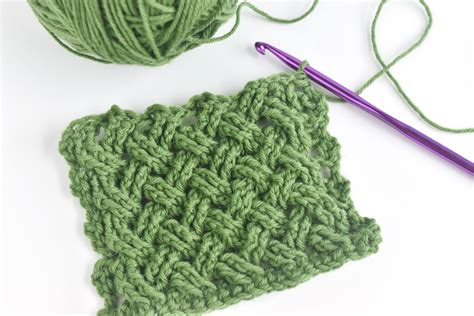 Learn how to do Celtic weave stitch in crochet with front and back post treble crochet to make ...