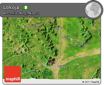 Free Satellite 3D Map of Lokoja