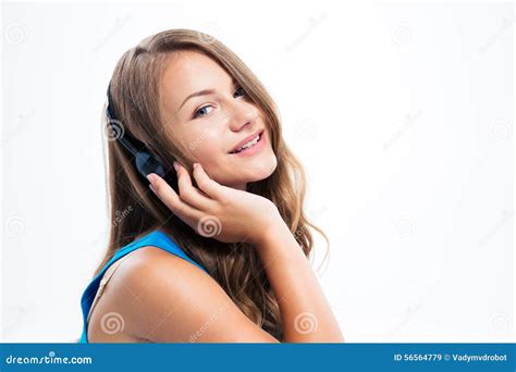 Girl Listening Music on Headphones Stock Image - Image of female ...