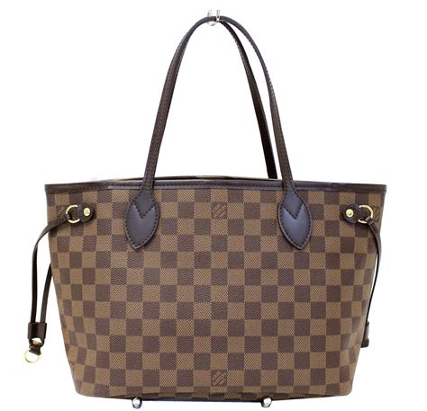 LOUIS VUITTON Damier Ebene Neverfull PM Tote Shoulder Bag