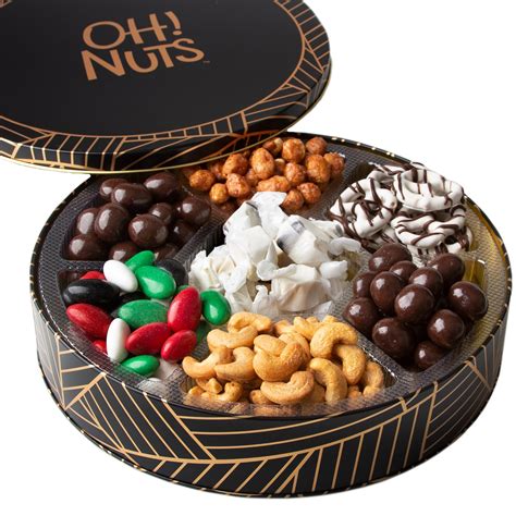 Oh! Nuts Gourmet Chocolate Round Gift Tin • Holiday Nut Gift Baskets • Holiday Gifts & Christmas ...