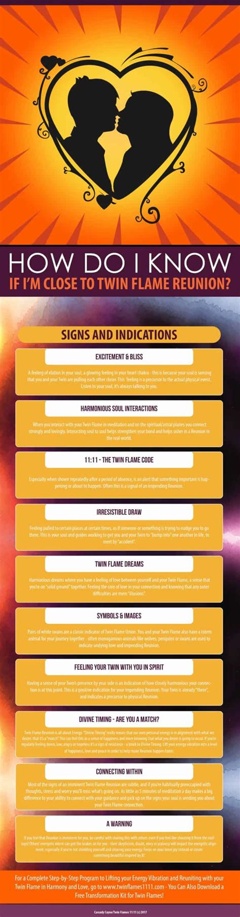 Signs & Indications of Twin Flame Reunion - Infographic