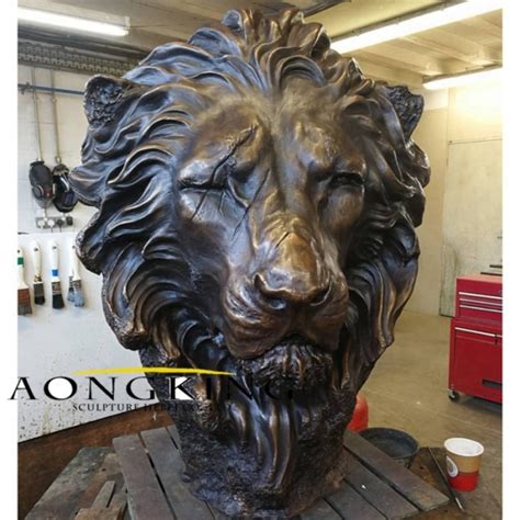 Indoor Outdoor Decoration Bronze Lion Head Sculpture