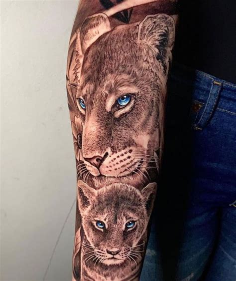 20 Lioness and Cub Tattoo Designs with Meaning | Art and Design