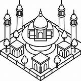 Mosque coloring Pages Outline minaret And Dome On White  sketch template
