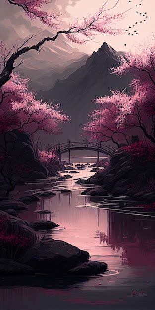 Premium AI Image | The river in the night