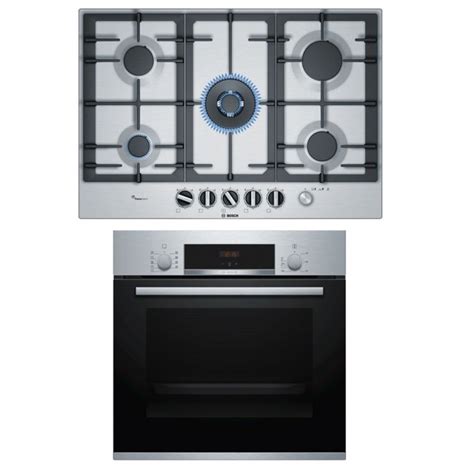 Bosch Built-In Gas Hob 5 Burner 75 cm and Electric Oven 60 cm With Grill PCQ7A5M90