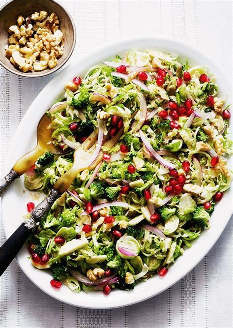 Broccoli Brussels Sprout Salad with Honey Dijon Vinaigrette | Yummy ...