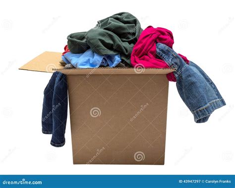 Box Of Clothing Isolated On White Stock Photo - Image: 43947297