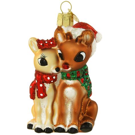 Rudolph And Clarice Glass Ornament