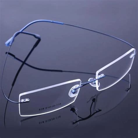 New Retail 9 Colors Lightweight Rimless Glasses Frames Memory Titanium Eyeglasses Spectacle ...