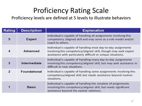 Competency Rating Scale Examples