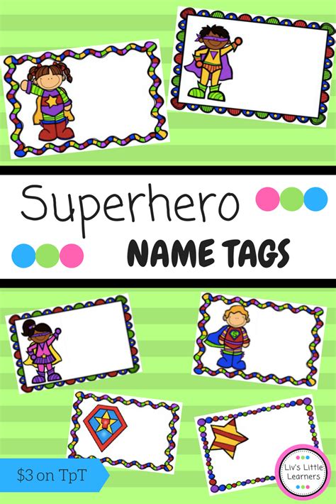 Superhero Name Tags / Labels | Superhero name tags, First day of school ...