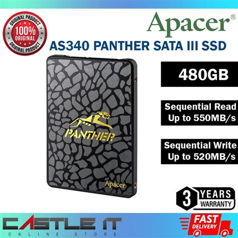 APACER SSD SATA PANTHER AS340 AS340X AS350 AS350X 120GB 240GB 480GB 512GB 960GB 1TB Solid Stated ...