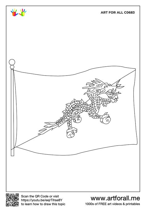 How to draw the National Flag of Bhutan