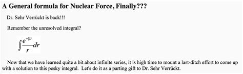 Solved A General formula for Nuclear Force, Finally??? Dr. | Chegg.com