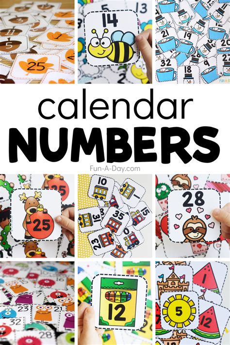 Calendar Numbers for the Whole Year - Fun-A-Day!