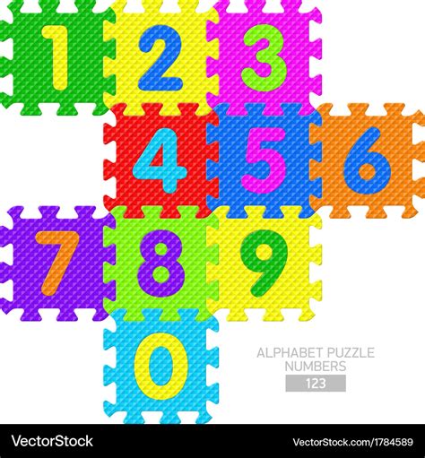 Alphabet puzzle numbers Royalty Free Vector Image