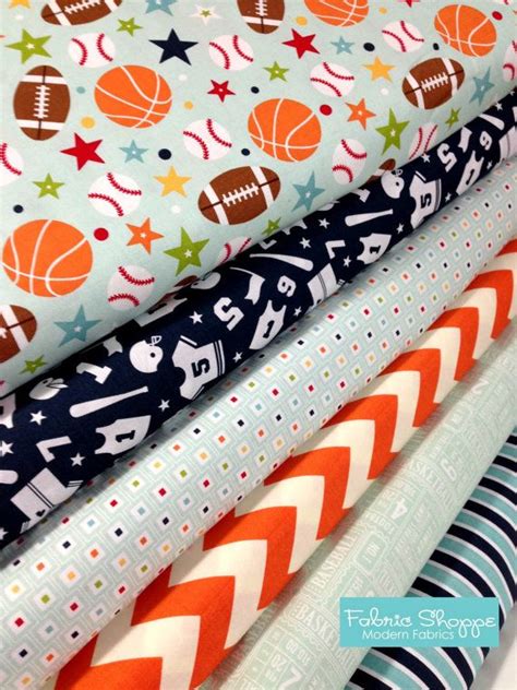 Sports fabric, Boy fabric, Football Fabric, Boy Nursery, Play Ball fabric by Riley Blake, Sports ...