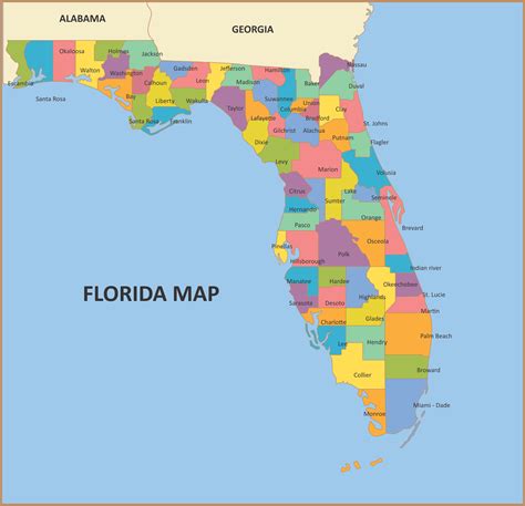 Florida State Map - 10 Free PDF Printables | Printablee