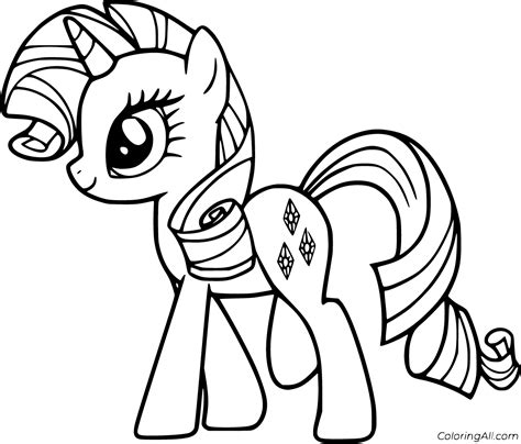 printable rarity coloring pages my little pony ready for download