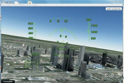 Screen of Google Earth flight simulator (source: Google Earth ...