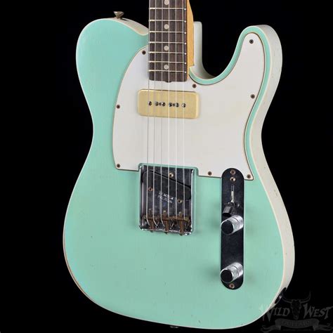 Fender 1963 Custom P90 Relic Telecaster Faded Surf Green Olympic White Back Preowned - Wild West ...