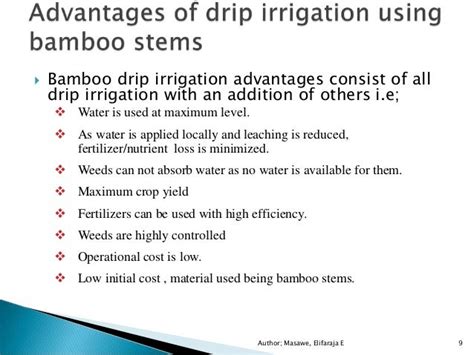 Bamboo drip irrigation pipes design