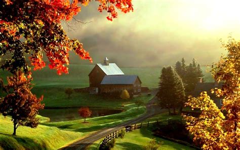 Fall Barn Desktop Wallpaper