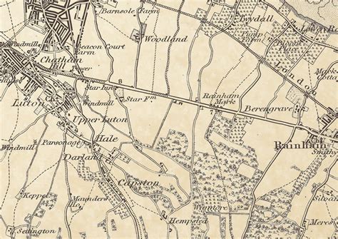 This is a modern reproduction map: The Environs of Chatham, Kent in 1898 Whole sheet size = 42x ...