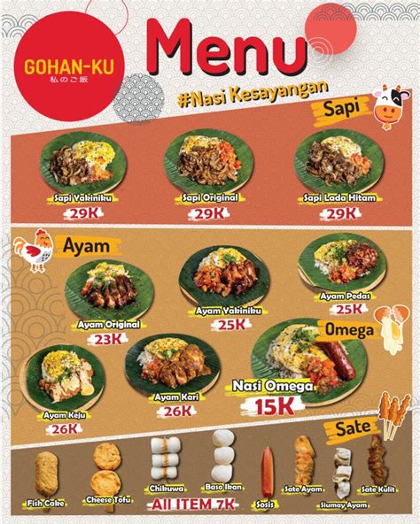 Menu at GOHAN-KU BINUS KEMANGGISAN restaurant, West Jakarta