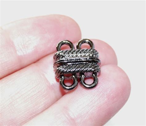 2x Gunmetal Black 2 Strand Magnetic Clasps Two Row Strong | Etsy | Magnetic necklace, Bracelet ...