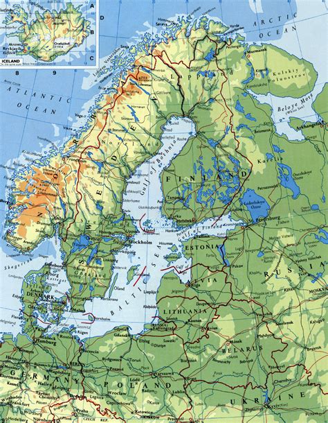 Detailed elevation map of Scandinavia | Baltic and Scandinavia | Europe | Mapsland | Maps of the ...