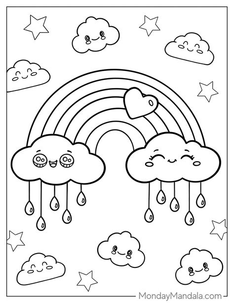 36 Rainbow Coloring Pages (Free PDF Printables) Star Coloring Pages ...