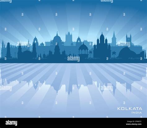 Kolkata India city skyline vector silhouette illustration Stock Vector Image & Art - Alamy