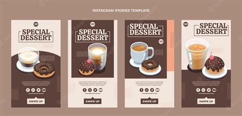 Premium Vector | Flat design special dessert instagram stories