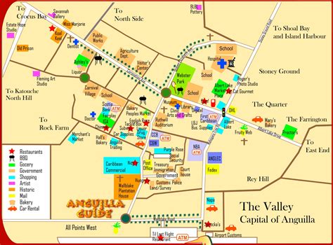 The Valley Map | Anguilla | Maps of The Valley