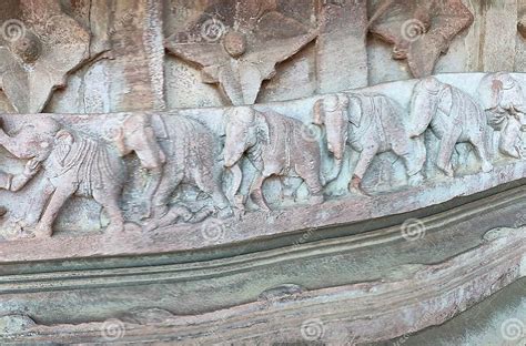 Beautiful Elephant Sculptures at the Ramappa Temple Complex, Palampet ...