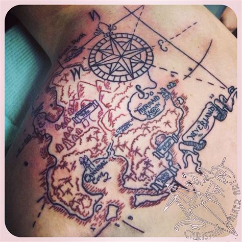 Peter Pan Neverland Map Tattoo