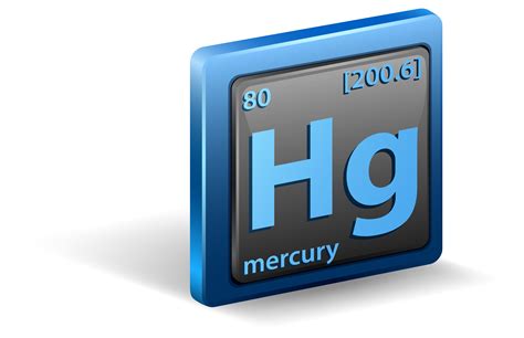 Mercury chemical element. Chemical symbol with atomic number and atomic ...