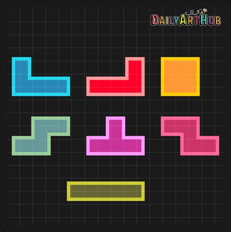 Retro Tetris Blocks Clip Art Set – Daily Art Hub – Free Clip Art Everyday