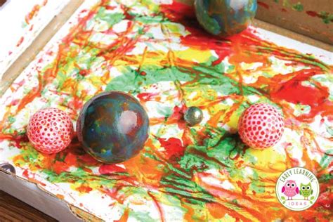 Art for Preschoolers: Painting with Marbles and Balls - Early Learning Ideas