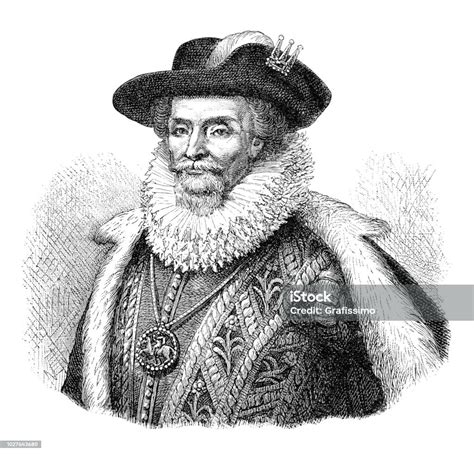 King James I Of Scotland Portrait 15th Century Stock Illustration - Download Image Now - James I ...